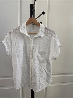 cloth & stone White Short-Sleeve Button-Down Shirt